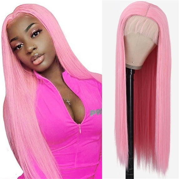 29-Inch Long Straight Wig for Women - High-Temperature Silk Synthetic Hair, Heat-Resistant Fiber, Glue-Free Design, Soft and Realistic Look, Fashionable, Stylish Wig for Parties, E Makeup Organizers