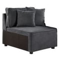 thumbnail image 1 of Benjara 29 Inch Modular Chair, Pocket Coil, 2 Pillows, Dark Charcoal Gray, 1 of 6