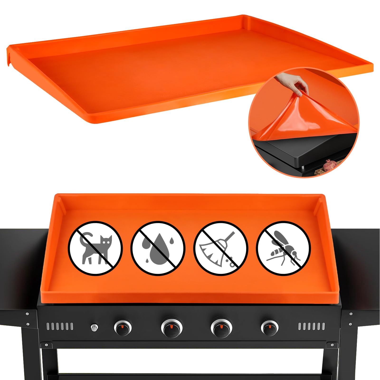 29 Inch Silicone Griddle Mat For Blackstone - Full Edge Waterproof Grill Lid Pad  Dust & Rust Protection Food Grade Heavy Duty Bbq Cover Outdoor Flat Top
