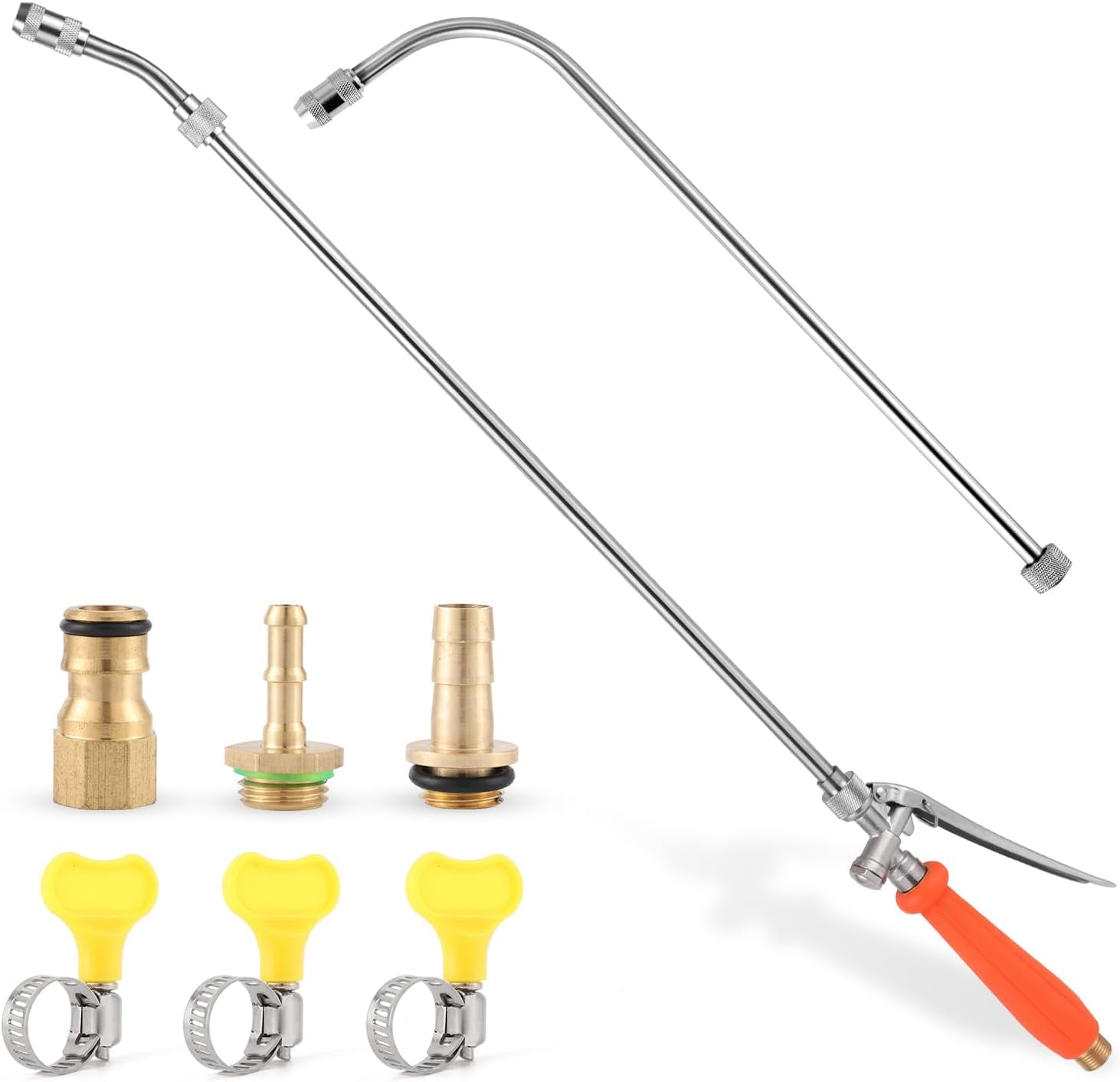 40" All Metal Sprayer Wand Replacement, 2 Brass Barbs Match 3/8'' & 1/4