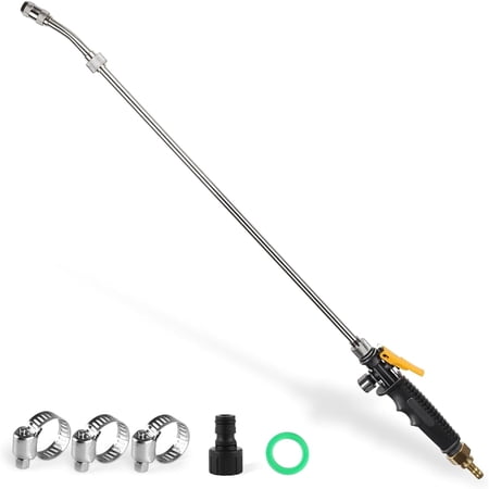 29 Inch Sprayer Wand Replacement, Universal Pump Sprayer with 3/8" Brass Barb, Stainless Steel Adjustable Garden Spray Wand for Tank Sprayer with Shut Off Valve, Quick Connector, Hose Clamps