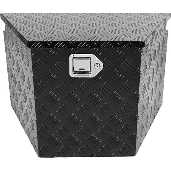 29 Inch Trailer Tool Box,Aluminum Storage Tongue ToolBox,29''x17''x18'' Truck Chest box Organizer w/Lock and Keys For Pickup,Truck Bed, RV, Trailer,Heavy Duty Waterproof Black box