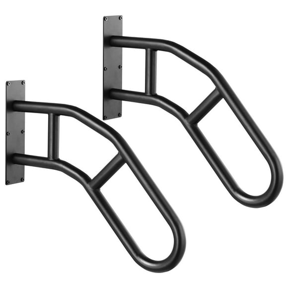 29 Inch Wall Mounted U Shaped Outdoor Stair Railing Matte Black 2 Pack for 1 to 3 Steps Safety Handrail for Children Elderly Pregnant Women and Disabled