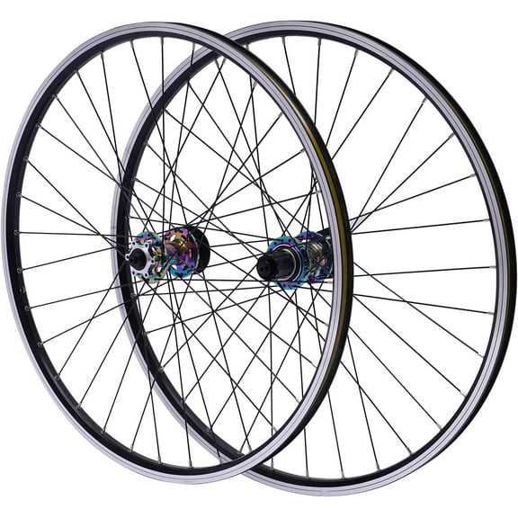29 Inch Wheelset, Mountain Bike Wheelse, Aluminium Alloy Quick Release Front Rear Black Bike Suitable 7-12 Speed Cassette, Rim Double 6-Hole Disc Brake MTB Wheelset