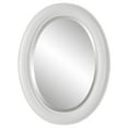 thumbnail image 1 of 29 Inch Wood Wall Mirror, Beaded Oval Shape, White, Saltoro Sherpi, 1 of 5