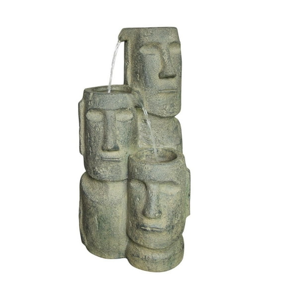 Hi-Line Gift Ltd. Easter Island Heads Fountain with 2 LEDs