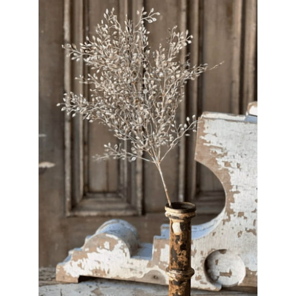 29" Little Luna Leaves Spray White