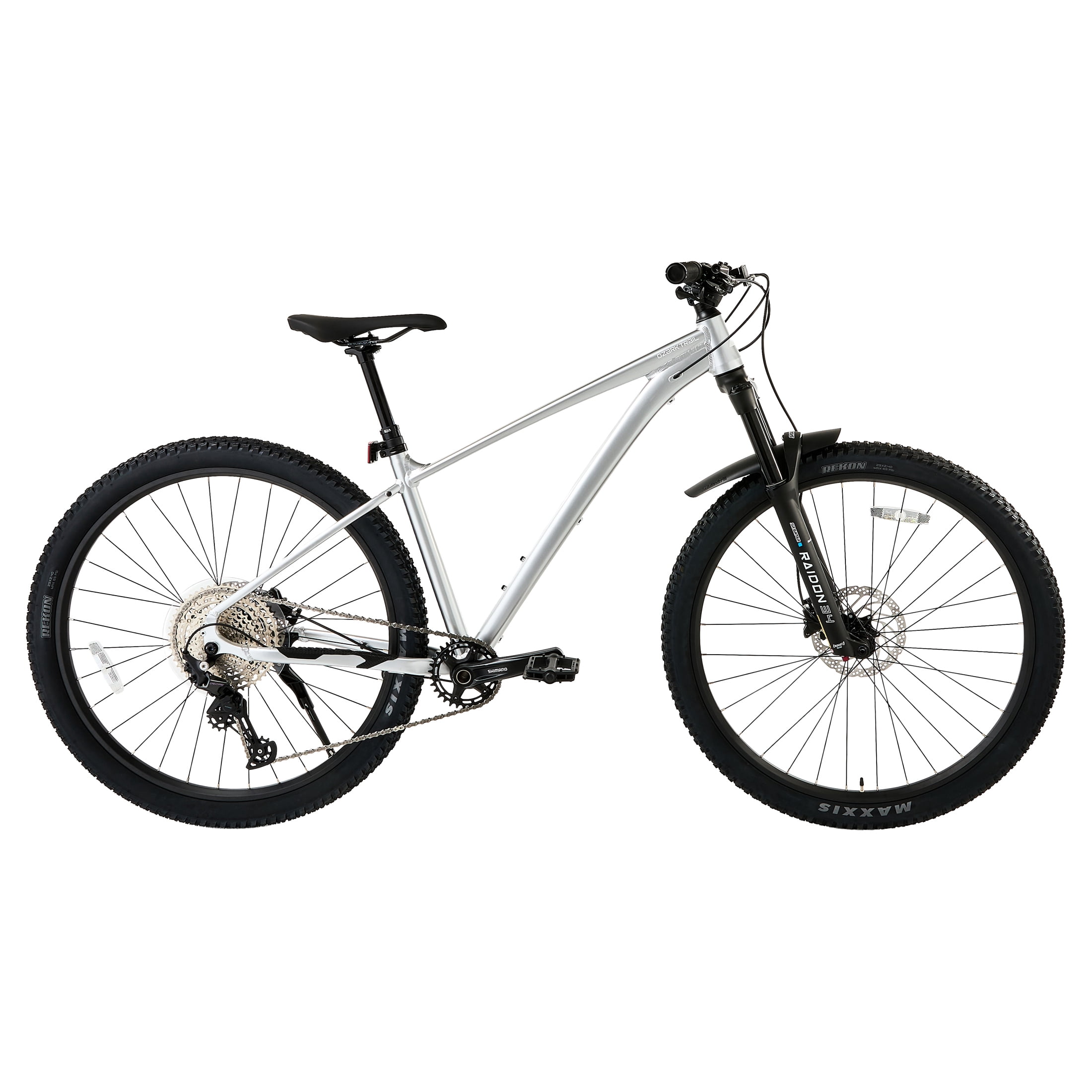 Ozark Trail 29" Ridge Pro Limited Edition Mountain Bike, Medium Frame, Fits Riders 5'6"-5'9", Silver, Adult, Unisex