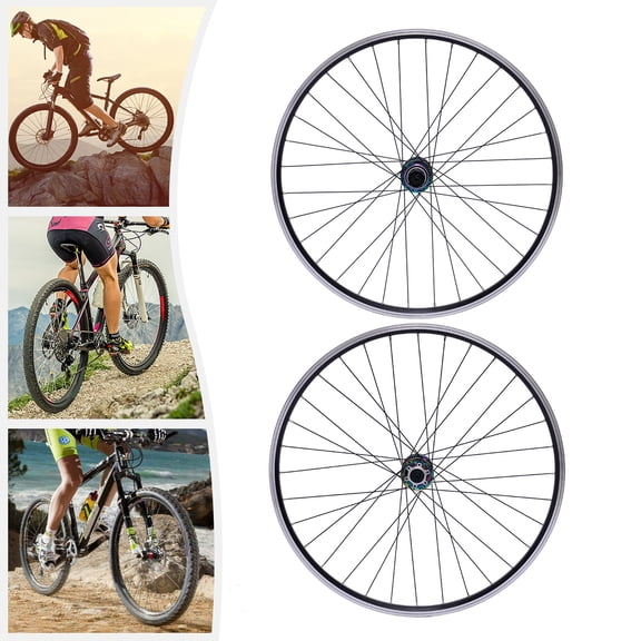 29" Mountain Bike Wheelset, Aluminum Alloy Rim Disc Brake, Quick Release Front/Rear Wheels, Double Six-Hole Disc Fit 7-12 Speed Cassette (Colorful Hub)