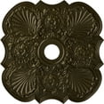 thumbnail image 1 of 29"OD x 3 5/8"ID x 1 3/8"P Flower Ceiling Medallion (Fits Canopies up to 6 1/4"), Hand-Painted Green Gold, 1 of 6
