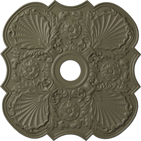 29"OD x 3 5/8"ID x 1 3/8"P Flower Ceiling Medallion (Fits Canopies up to 6 1/4"), Hand-Painted Spartan Stone