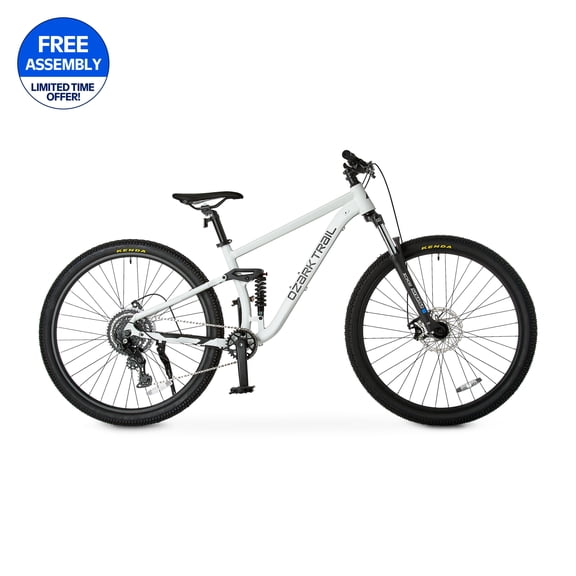 Ozark Trail FS.2 Slalom Full Suspension Mountain Bike, 29 in Wheels, Medium Frame, Fits Riders 5 ft 6 in - 5 ft 9 in, Off-White, Adult
