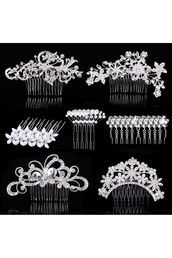 29 pack Wedding Hair Comb Hair Pins, Crystal Bridal Hair Side Combs U-shaped Hair Clips, Flower Rhinestone Pearl Hair Clips for Brides Women