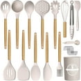 thumbnail image 1 of GPED 29 Pcs Silicone Kitchen Utensil Set, Cooking Utensils Set with Wooden Handle, Food Grade Silicone Spatula Set, BPA-Free, 446°F Heat Resistant Kitchen Gadgets Tools Set, Khaki, 1 of 7