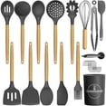thumbnail image 1 of GPED 29 Pcs Silicone Kitchen Utensil Set, Cooking Utensils Set with Wooden Handle, Food Grade Silicone Spatula Set, BPA-Free, 446°F Heat Resistant Kitchen Gadgets Tools Set, Gray, 1 of 7