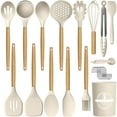 thumbnail image 1 of GPED 29 Pcs Silicone Kitchen Utensil Set, Cooking Utensils Set with Wooden Handle, Food Grade Silicone Spatula Set, BPA-Free, 446°F Heat Resistant Kitchen Gadgets Tools Set, White, 1 of 7