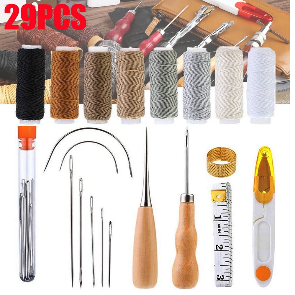 Leather Waxed Thread Stitching Needles Sewing Tools Kit for Tent Shoes  Repairing
