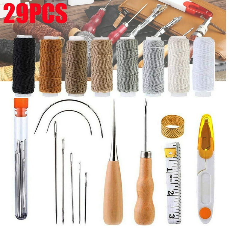 Leather Repair Sewing Kit Heavy Duty Leather Working Tool With Threads  Needles