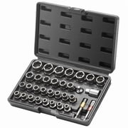 29 Piece Bolt Extractor Set 6mm to 10mm 13/32 to 3/4 Inch CR MO Steel Extraction Socket Set with Case for Damaged Rusted Bolts Nuts Screws