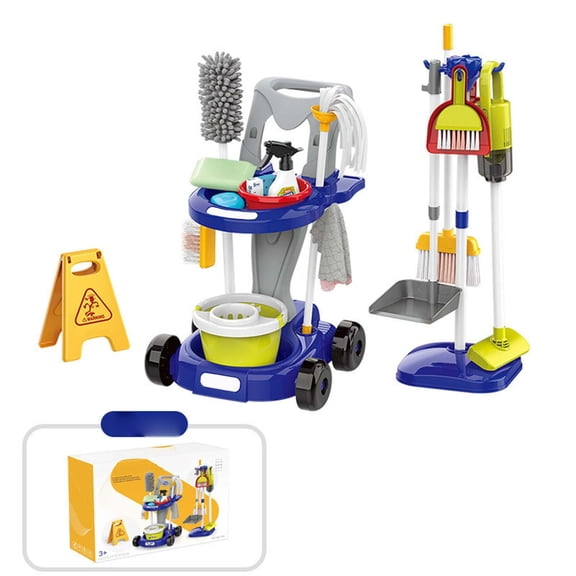 29 Piece Kids Cleaning Toy Set Toddler Pretend Play, Detachable Housekeeping Kit with Vacuum Broom Mop for Children Ages 3+
