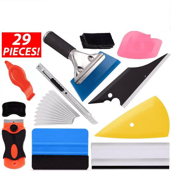 29 Piece Window Tint Installation Tool Kit with Squeegee and Scraper