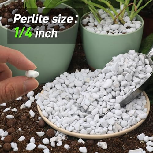 29 Quarts Chunky Perlite for Plant Soil Amendment for Potting Soil, Improves Drainage and Aeration for Soil, Ideal for Succulents, Orchid, Flower Plants (1/4 inch)