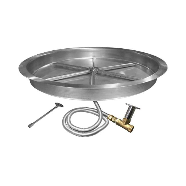 Firegear  29 in. Stainless Steel Round Pan with 22 in. Natural Gas Burning Spur