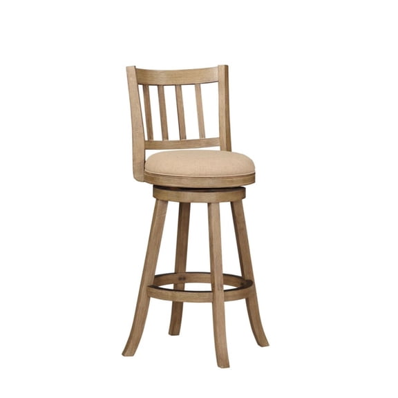 29" Sheldon Barstool, Driftwood Gray Wire-brush and Oatmeal