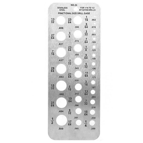 29 Sizes Drill Gauge Index Bolt Wire Diameter Bit Stainless Steel Measuring Tool