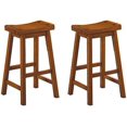 29" Solid Wood Saddle Stools for Bar Table, Counter Height Backless