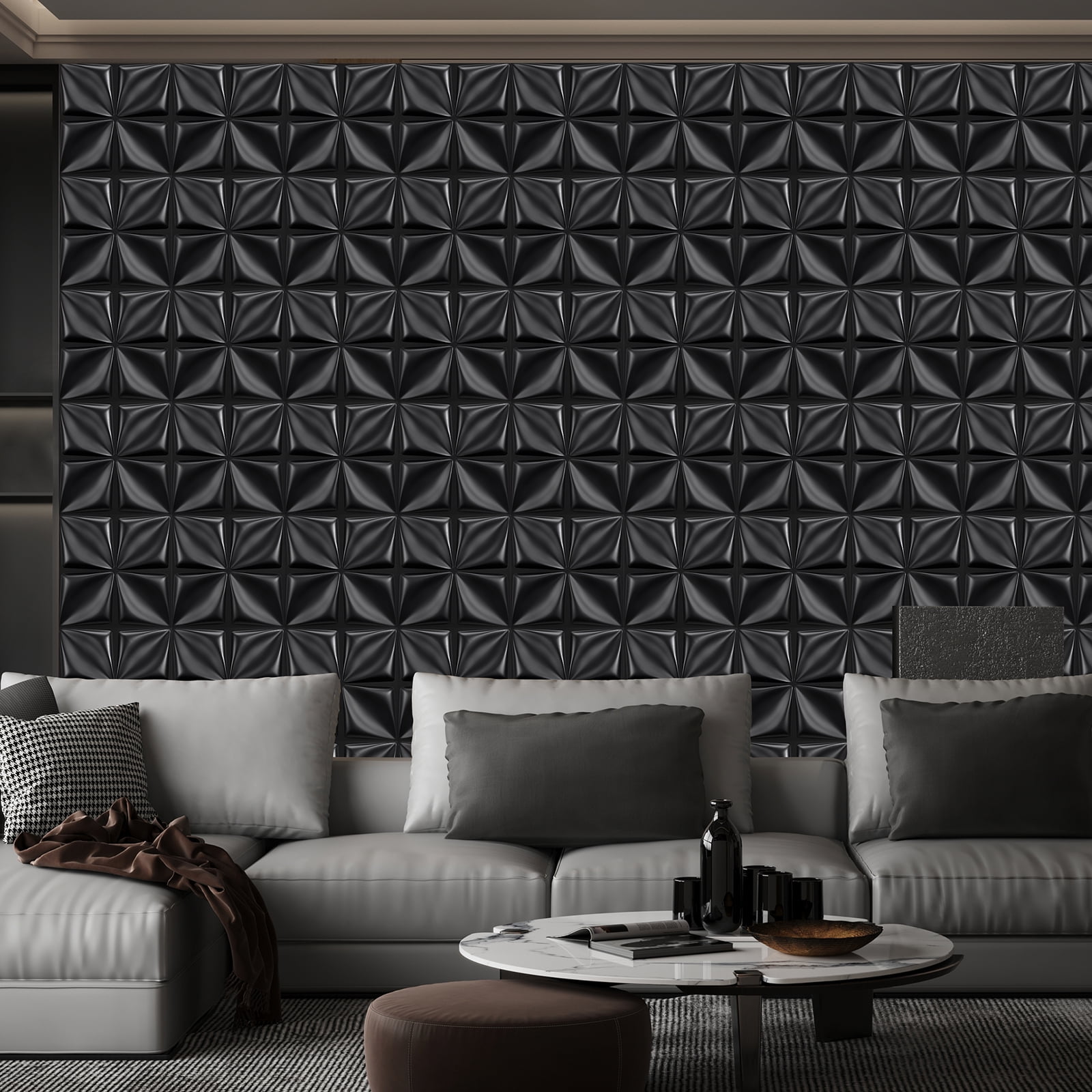 29 Sq.Ft 3D Wall Panels, Modern Interior Accent Wall Panel Geometric ...