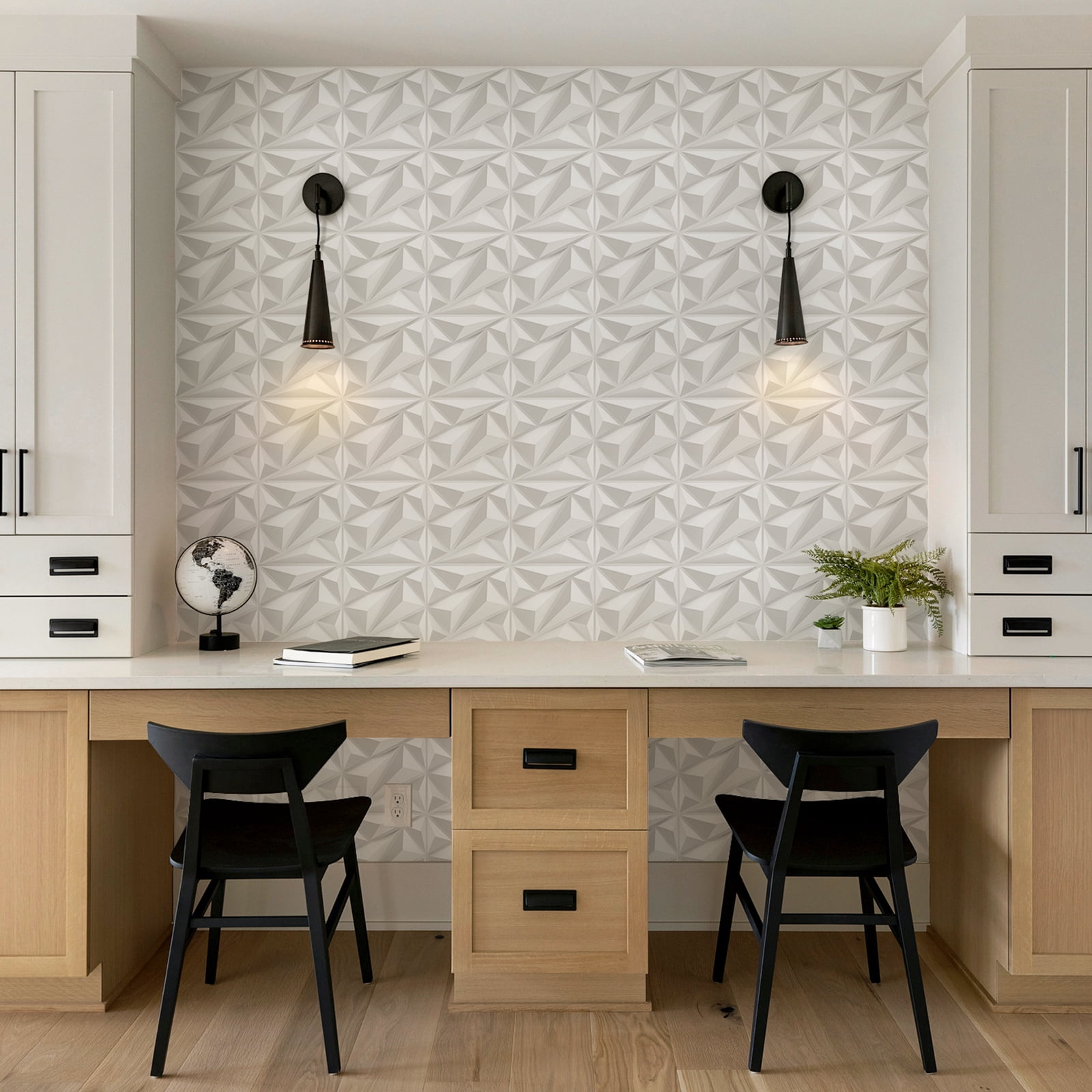 Image showcasing 29 Sq.Ft 3D Wall Panels, Modern Interior Accent Wall Panel Geometric ...