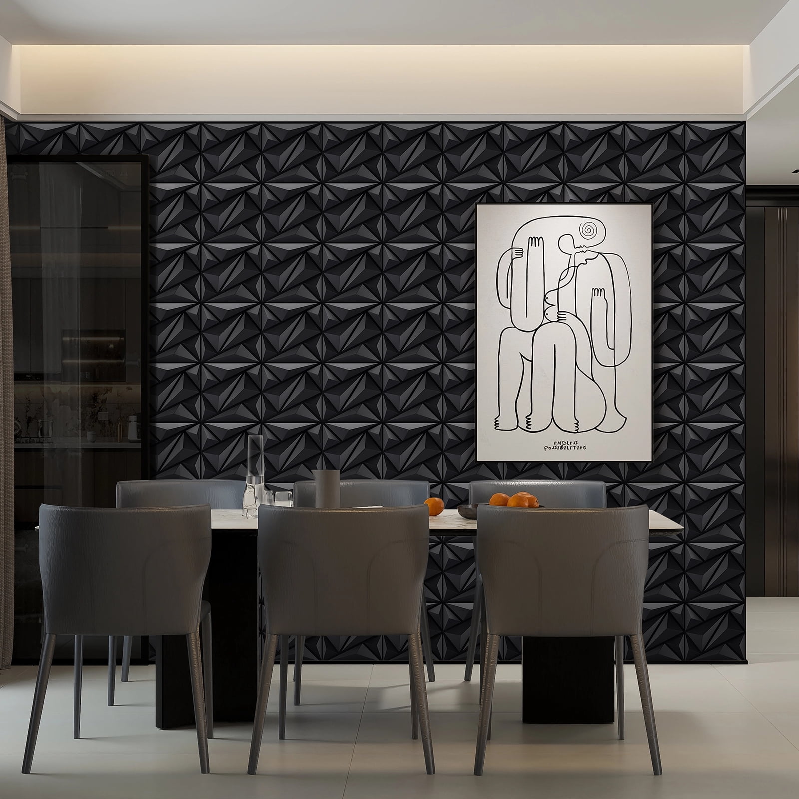 29 Sq.Ft 3D Wall Panels, Modern Interior Accent Wall Panel Geometric ... - Modern Geometric Textured Walls