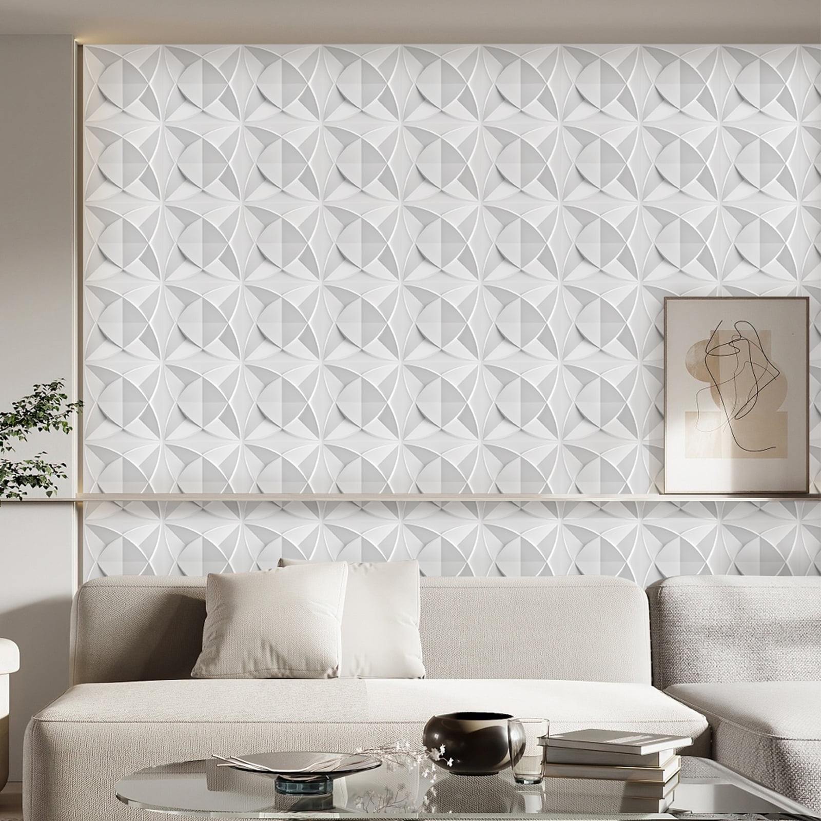 29 Sq.Ft 3D Wall Panels, Modern Interior Accent Wall Panel Geometric ... - Geometric Texture Wall Art Panels