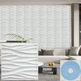 thumbnail image 1 of 29 Sq.Ft 3D Wall Panels, Modern Interior Accent Wall Panel Geometric Textured Wall Tiles for for Living Room Hotel Office,11.8"x11.8", 30Pack, 1 of 7