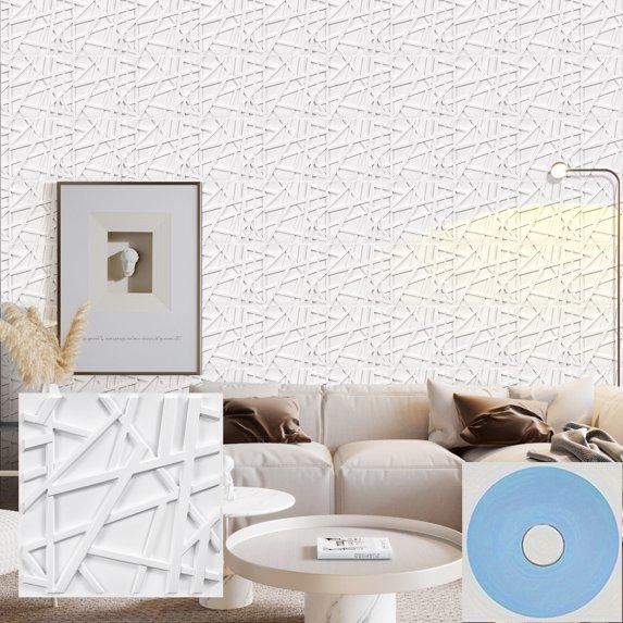 29 Sq.Ft 3D Wall Panels, Modern Interior Accent Wall Panel Geometric Textured Wall Tiles for for Living Room Hotel Office,11.8"x11.8", 30Pack