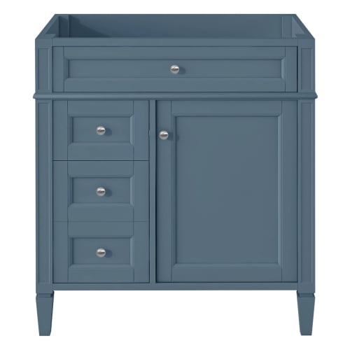 29" Sturdy Modern Freestanding Vanity Cabinet, Modern Bathroom Cabinet with Ample Storage, Freestanding Vanity with Drawers for Bathroom, Indigo