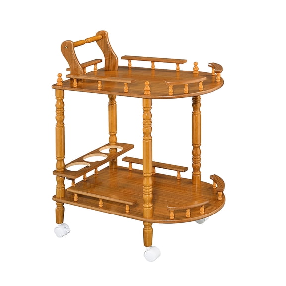 29" Tall 2-Tier - Wine Storage with Locking Wheels - Kitchen or Party - Easy Wine Access