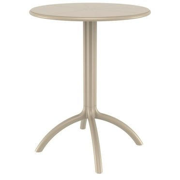 29" Taupe Brown Durable Round Outdoor Patio Dining Table