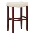 thumbnail image 1 of 29" Upholstered Saddle Seat Bar Stool in Beige, 1 of 8