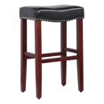 thumbnail image 1 of 29" Upholstered Saddle Seat Bar Stool in Black, 1 of 8