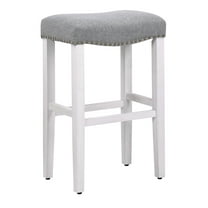29" Upholstered Saddle Seat Bar Stool in Gray