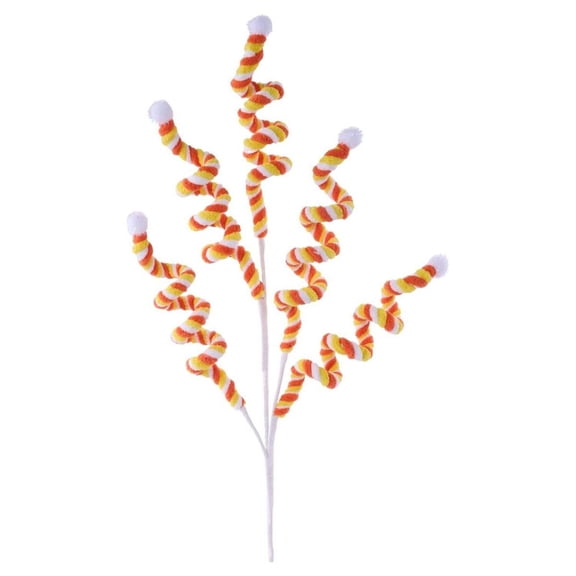 29" Velvet Rope Pom Pom Spray: Candy Corn