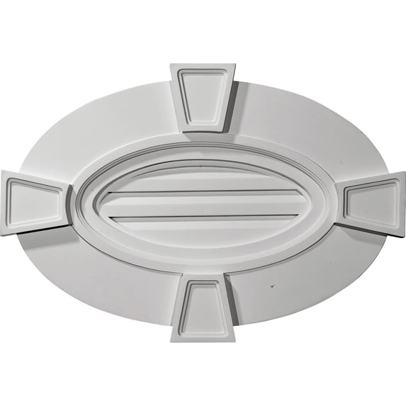 29"W x 20"H x 1 3/4"P, Horizontal Oval Gable Vent with Keystones, Functional