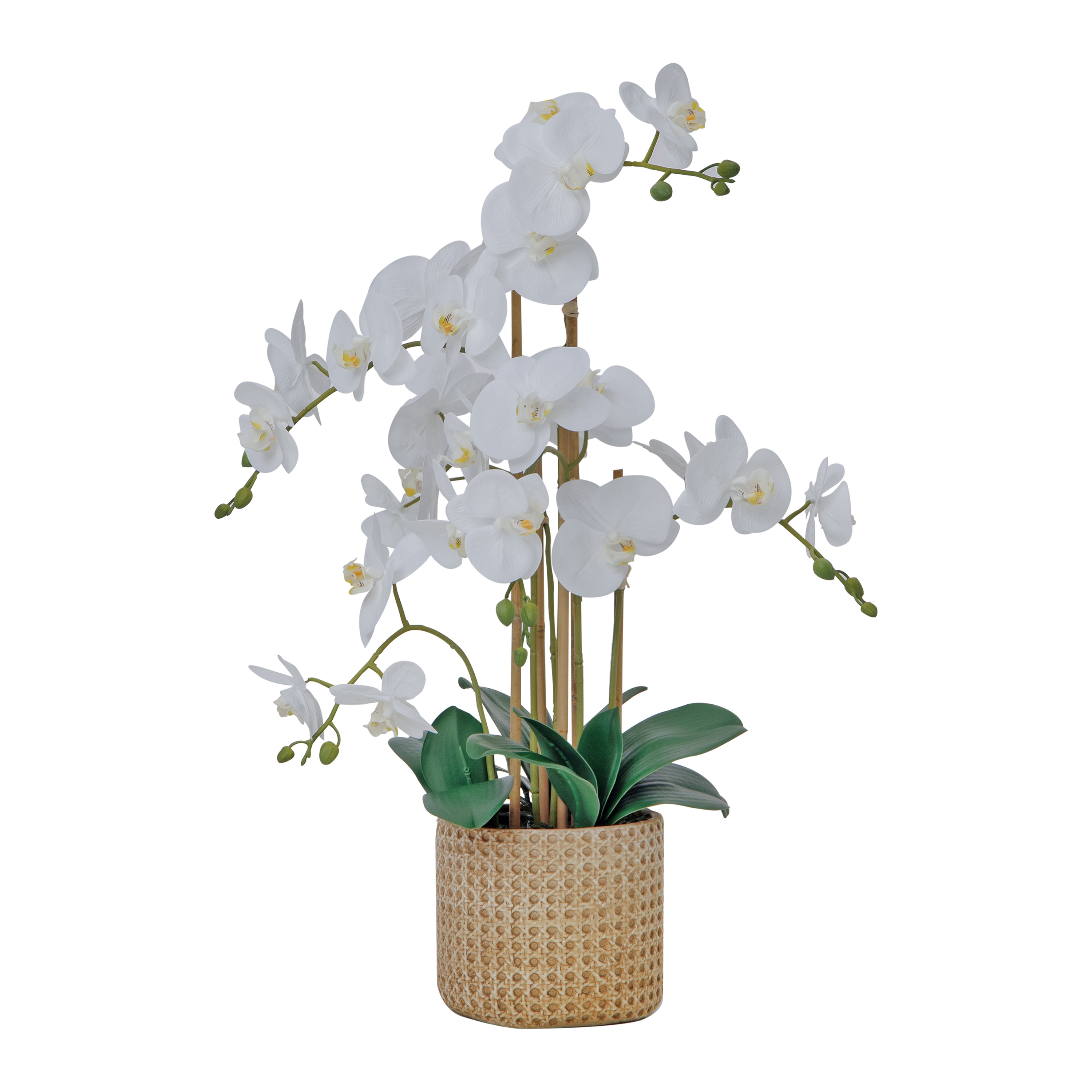 White Orchid Diffuser Set with White Ceramic Flower