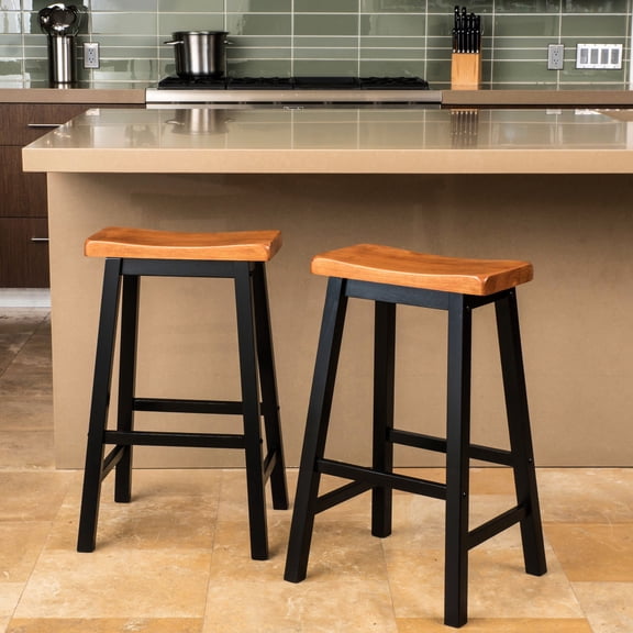 29" Wood Saddle Stool for Serving / Affordable Option for Entertaining Needs