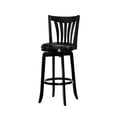 thumbnail image 1 of 29" Wooden Swivel Bar Stool with Leatherette Seat and Flared Legs, Black, 1 of 2