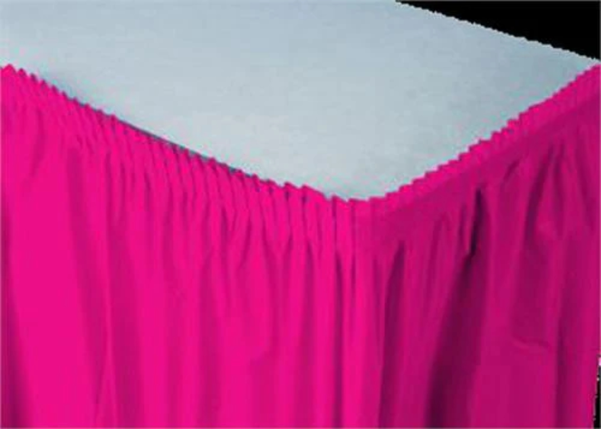 29" X 14' Pleated Plastic Table Skirt Choose From 18 Color (FUCHSIA