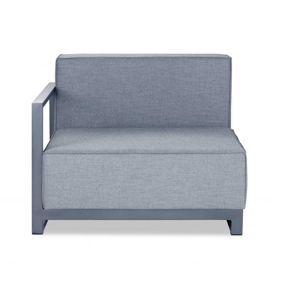 29 X 37 X 41 Gray Acrylic Modular Left Arm Chair