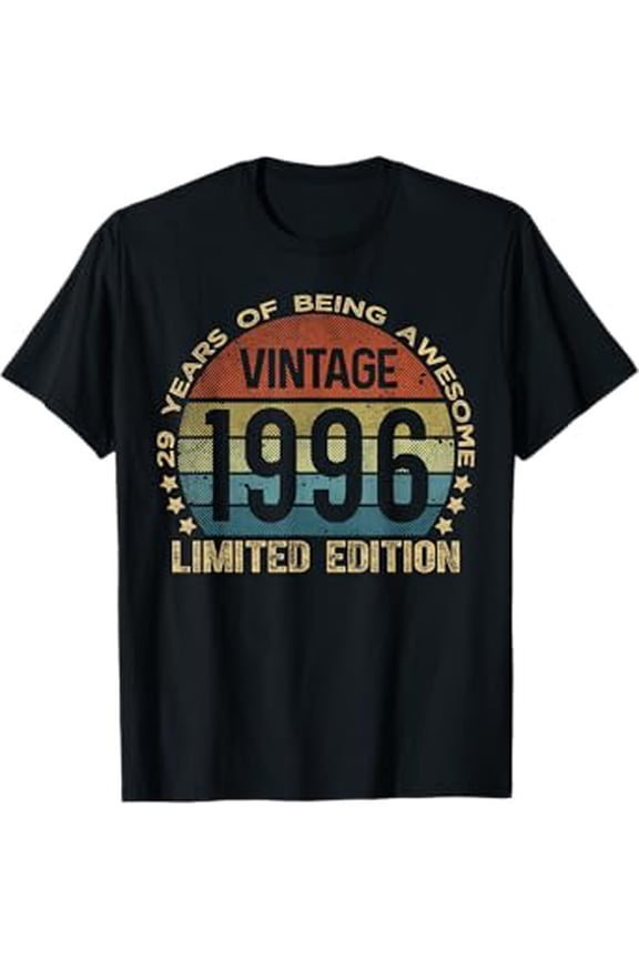 29 Year Old Gifts Vintage Birthday Gifts 1996 Limited Edition 29Th Birthday Hot Trending Vintage T-Shirt Unisex S To 5Xl